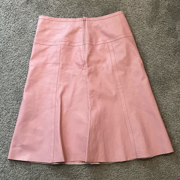 Danier size 8 Pink Midi Leather Skirt - Picture 8 of 15